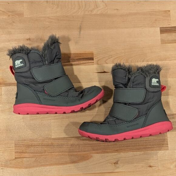 Sorel Whitney Strap Boot Toddler Little Kid Size 11 Pink Gray - Picture 2 of 12